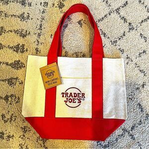 NWT Trader Joe’s Mini Canvas Tote Bags - Red